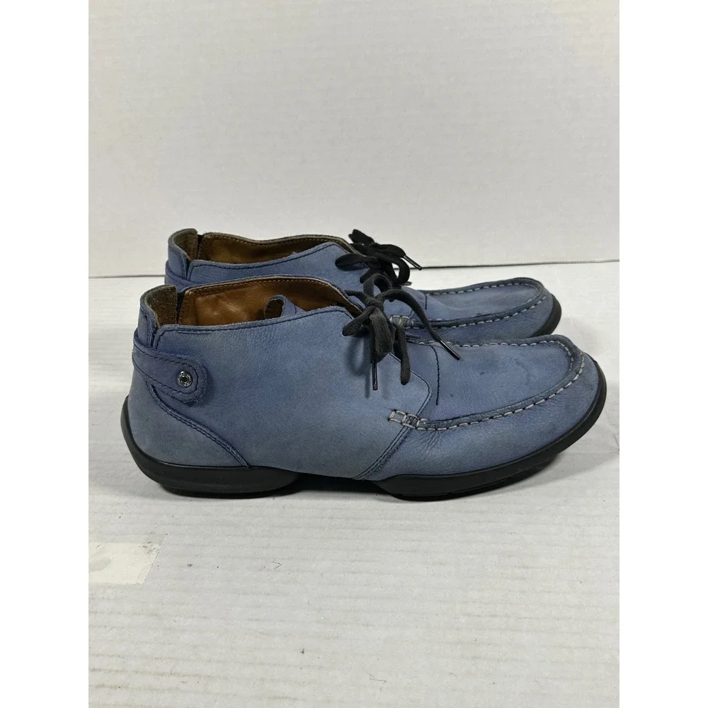 Woodland Blue Nubuck Leather‎ Chukka Boots Mens EU 42 Moc Toe Lace Up Casual
